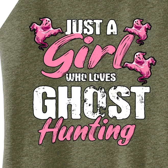 Just A Who Loves Ghost Hunting Gift Ghost Hunting Cool Gift Women’s Perfect Tri Rocker Tank