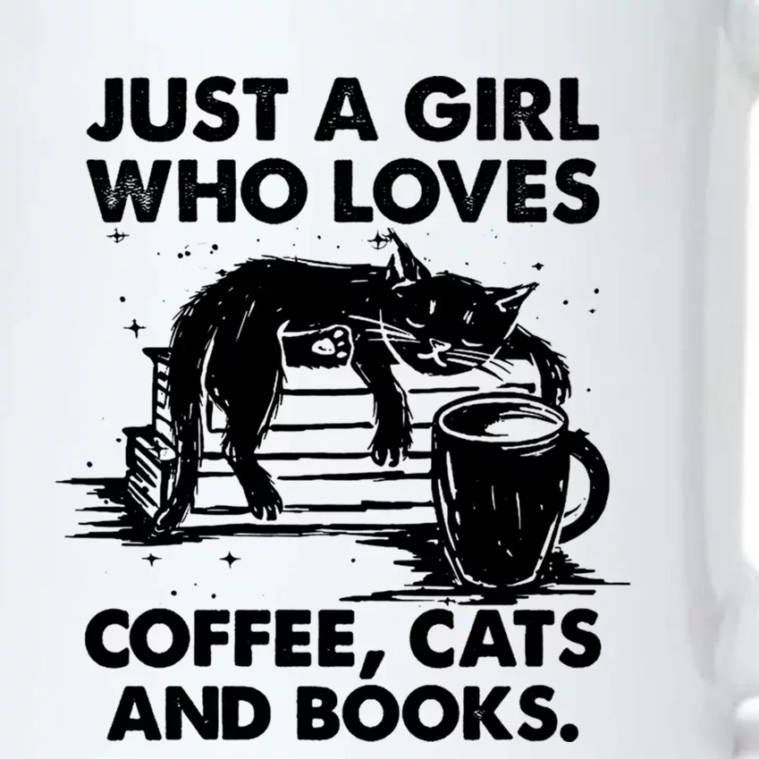 Just A Who Loves Coffee Cats And Books Funny Gift Black Color Changing Mug