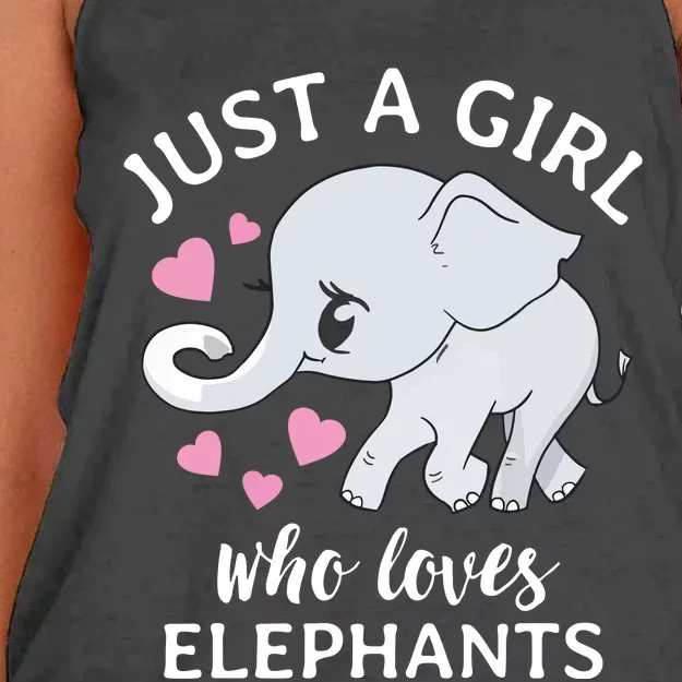 Just A Who Loves Elephants Women's Knotted Racerback Tank