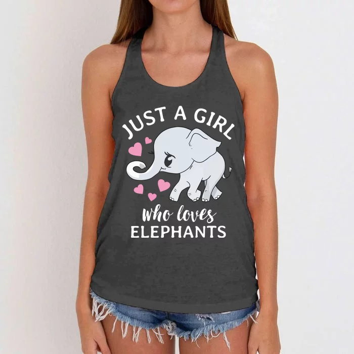 Just A Who Loves Elephants Women's Knotted Racerback Tank