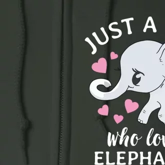 Just A Who Loves Elephants Full Zip Hoodie