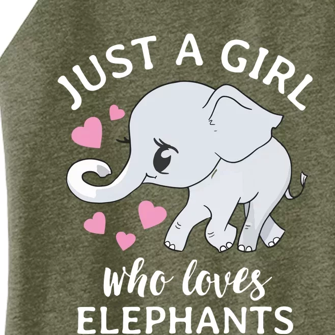 Just A Who Loves Elephants Women’s Perfect Tri Rocker Tank