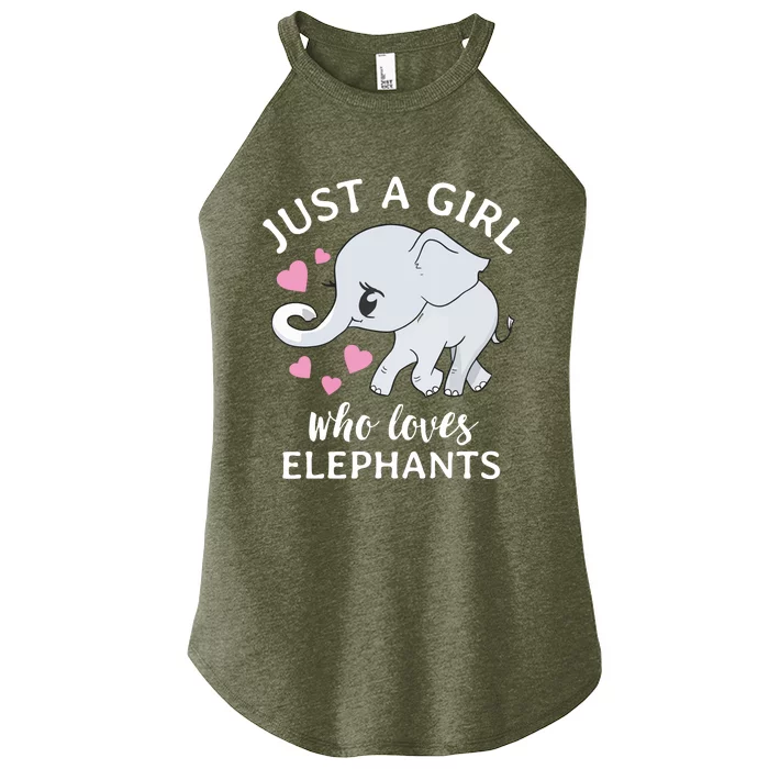 Just A Who Loves Elephants Women’s Perfect Tri Rocker Tank