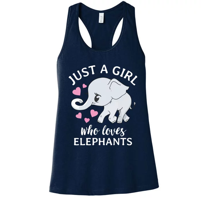 Just A Who Loves Elephants Women's Racerback Tank