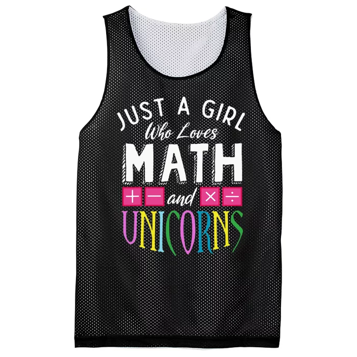 Just a who loves Math & Unicorns Funny Mathematics Mesh Reversible Basketball Jersey Tank