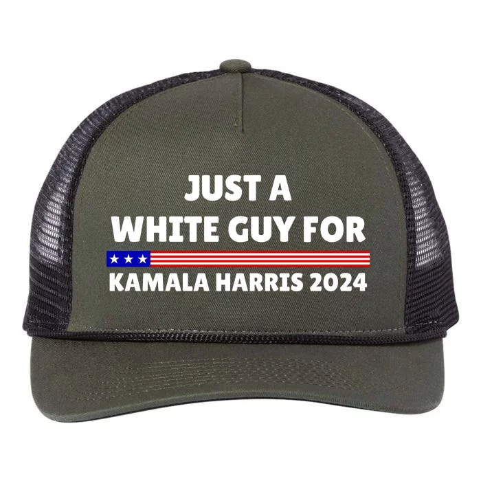 Just A White Guy For Kamala Harris 2024 Retro Rope Trucker Hat Cap