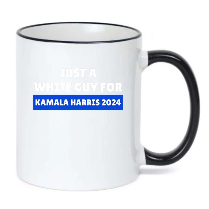 Just A White Guy For Kamala Harris Black Color Changing Mug