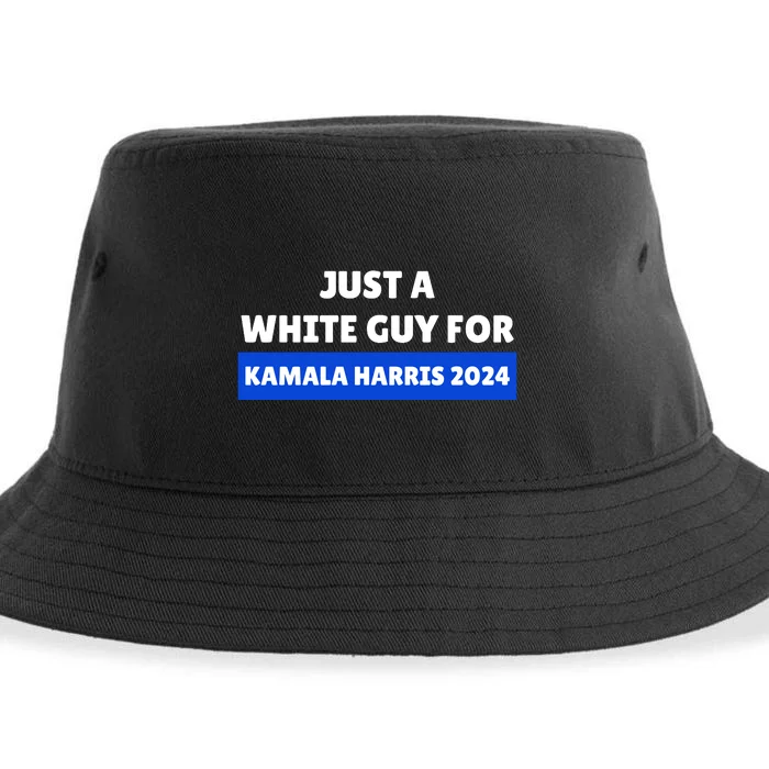 Just A White Guy For Kamala Harris Sustainable Bucket Hat