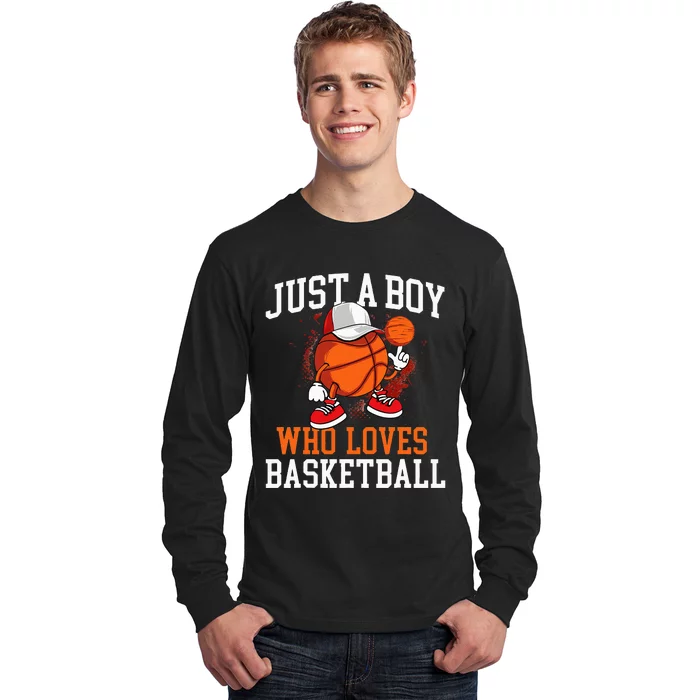 Just A Who Loves Basketball Player Hoops Long Sleeve Shirt