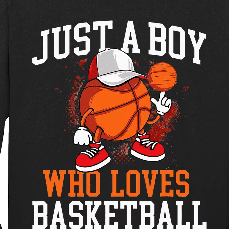 Just A Who Loves Basketball Player Hoops Long Sleeve Shirt