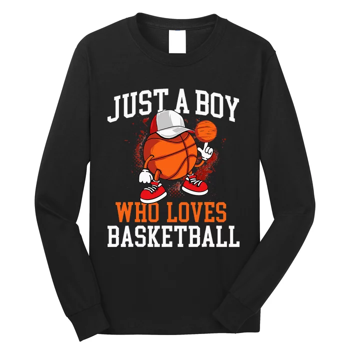 Just A Who Loves Basketball Player Hoops Long Sleeve Shirt