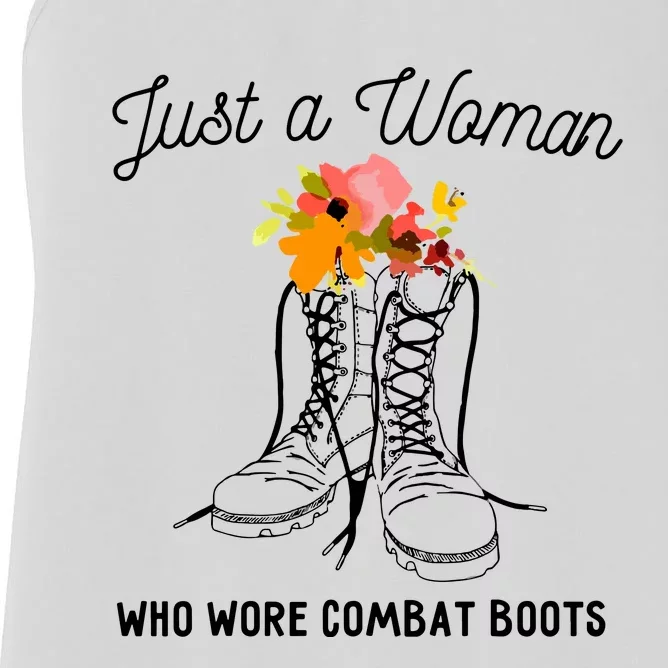 Just A Woman Who Wore Combat Boots Women's Racerback Tank