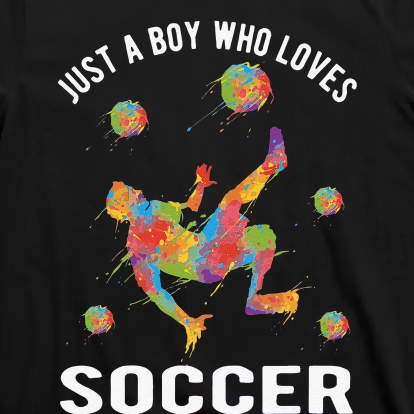 Just A  Who Loves Soccer and Slime Sports Gifts Teens T-Shirt