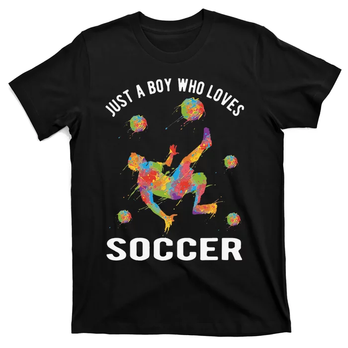 Just A  Who Loves Soccer and Slime Sports Gifts Teens T-Shirt