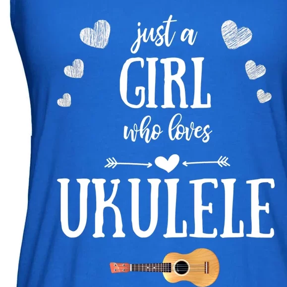 Just A Who Loves Ukulele For Ukulele Player Musician Gift Ladies Essential Flowy Tank