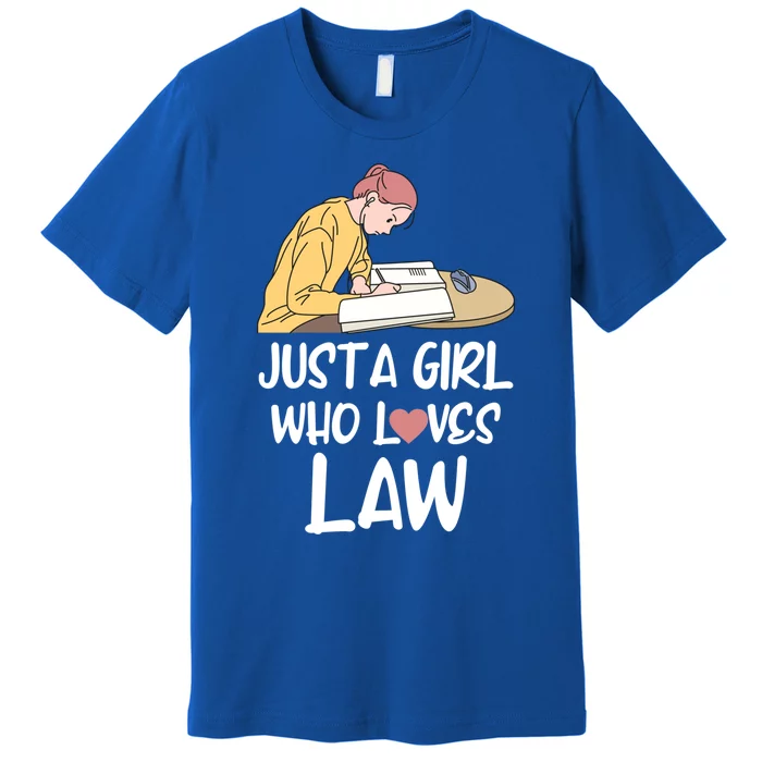 Just A Who Loves Law Cool Gift Student Attorney Future Lawyers Gift Premium T-Shirt