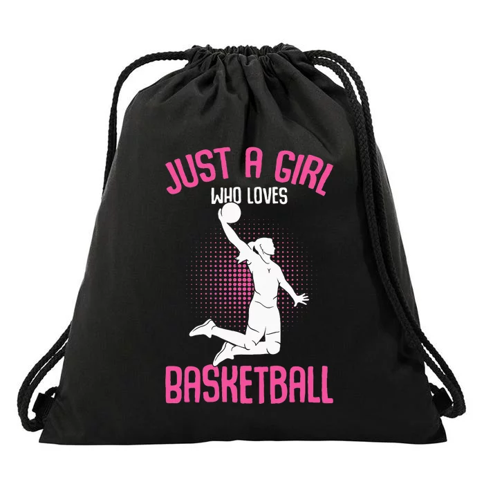 Just a who loves Basketball Drawstring Bag