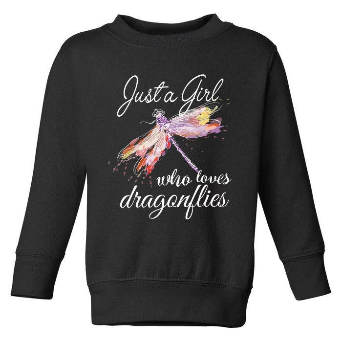 Just A Who Loves Dragonflies Entomologist Gift Toddler Sweatshirt