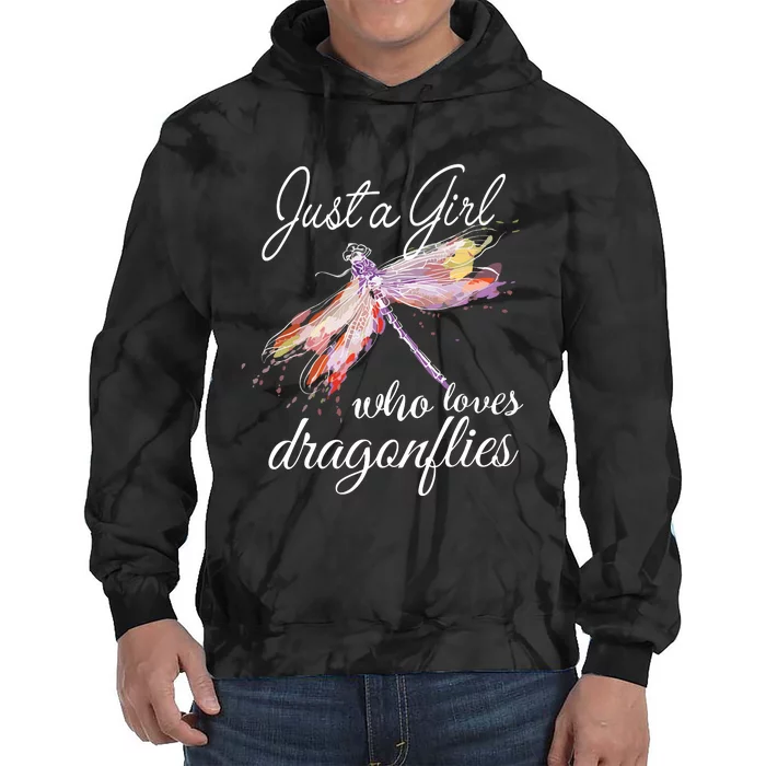 Just A Who Loves Dragonflies Entomologist Gift Tie Dye Hoodie