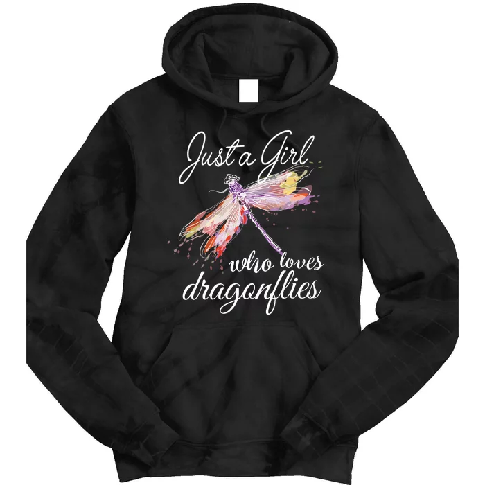 Just A Who Loves Dragonflies Entomologist Gift Tie Dye Hoodie