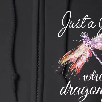 Just A Who Loves Dragonflies Entomologist Gift Full Zip Hoodie