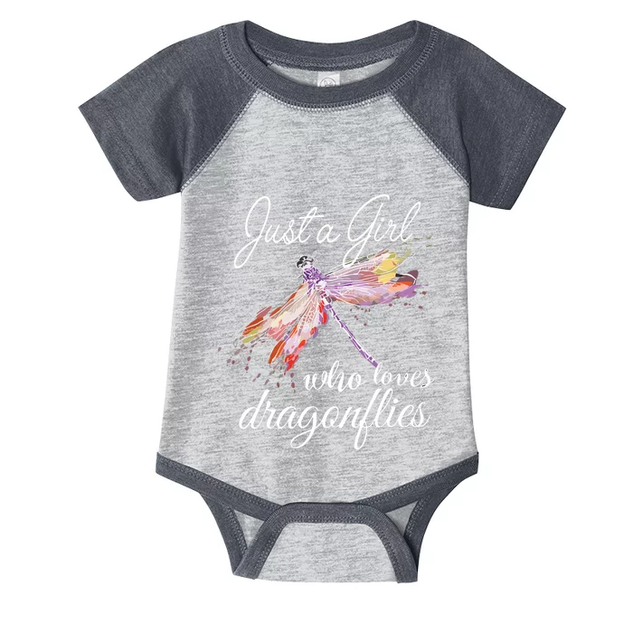 Just A Who Loves Dragonflies Entomologist Gift Infant Baby Jersey Bodysuit