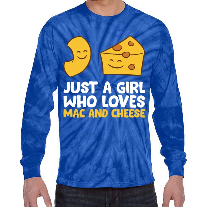 Just A Who Loves Mac And Cheese Love Macaroni Cheese Gift Tie-Dye Long Sleeve Shirt