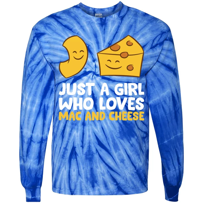 Just A Who Loves Mac And Cheese Love Macaroni Cheese Gift Tie-Dye Long Sleeve Shirt