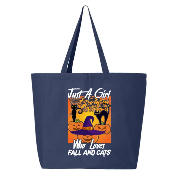 Just A Who Loves Fall And Cats Halloween Costume Gift 25L Jumbo Tote