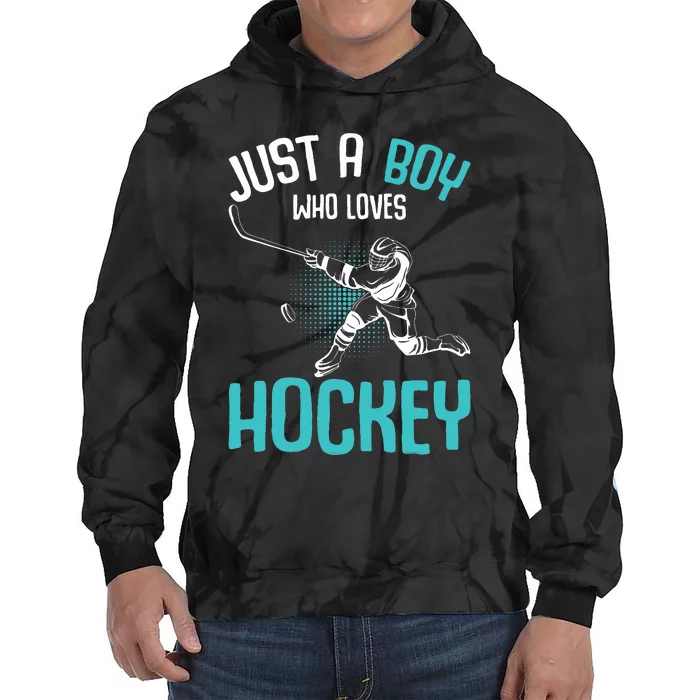 Just a who loves Hockey Player Ice Hockey Tie Dye Hoodie