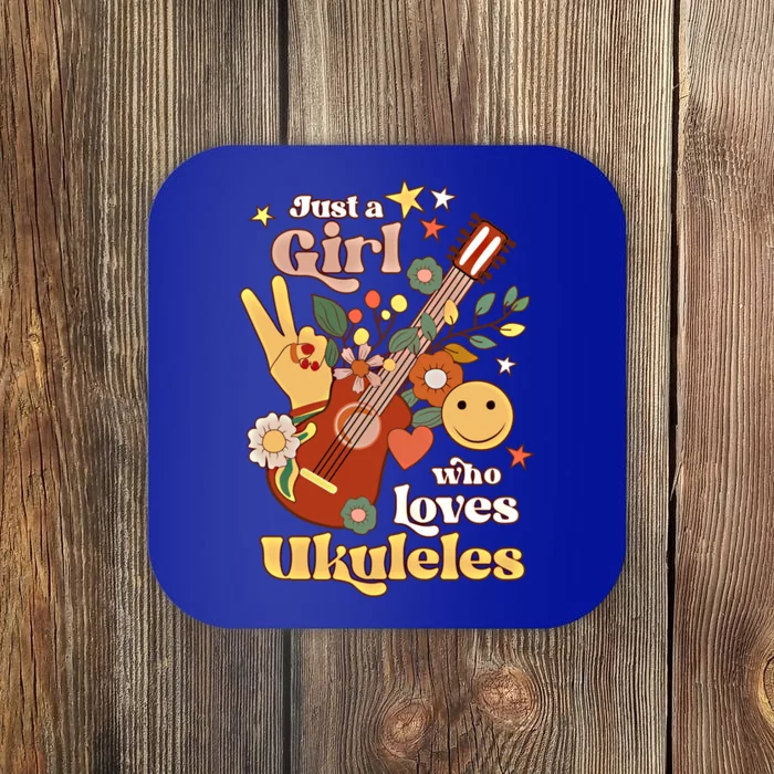 Just A Who Loves Ukulele Groovy Uke Player Musician Great Gift Coaster