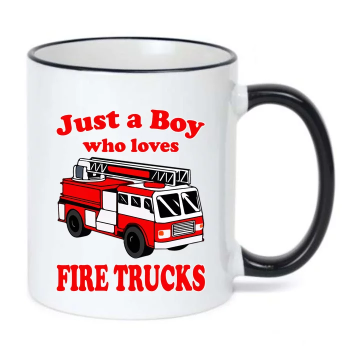 Just A Who Loves Firetruck And Firefighter Fire Gift Black Color Changing Mug