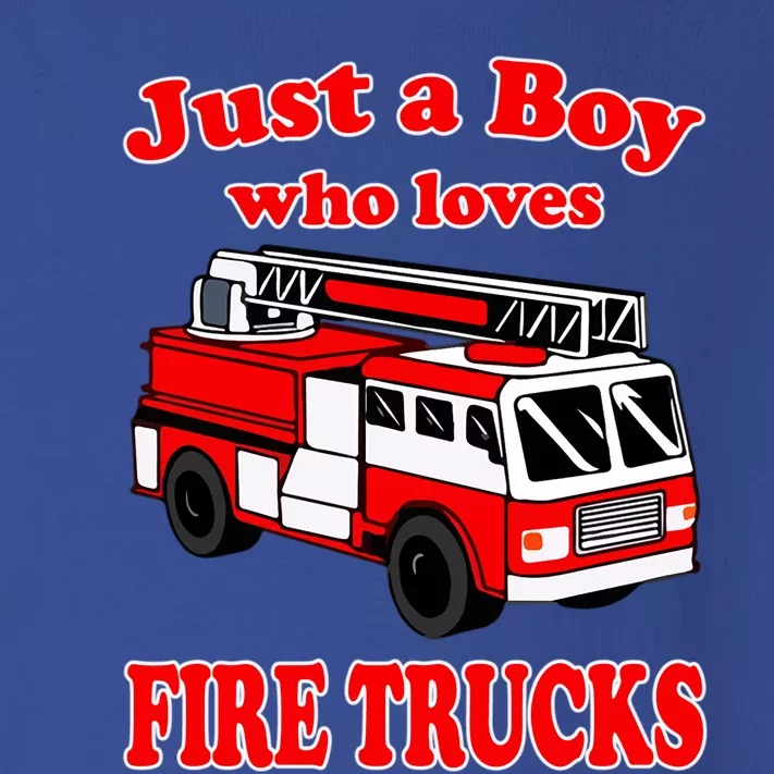 Just A Who Loves Firetruck And Firefighter Fire Gift Toddler Long Sleeve Shirt