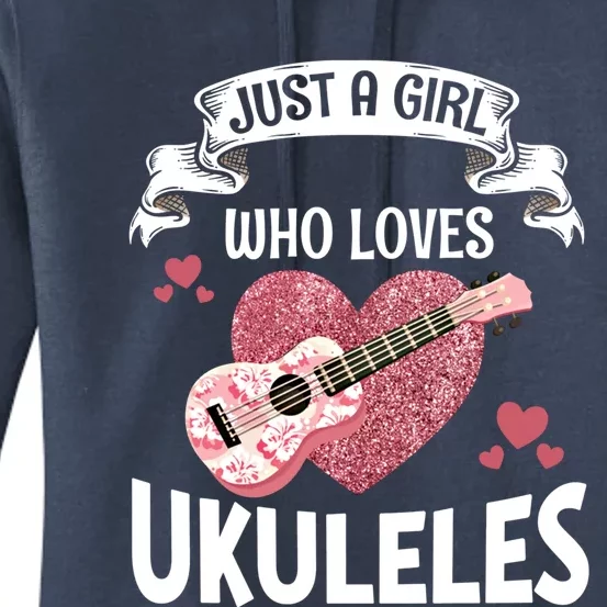 Just A Who Loves Ukulele Gift Women's Pullover Hoodie