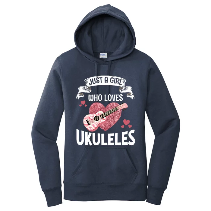 Just A Who Loves Ukulele Gift Women's Pullover Hoodie