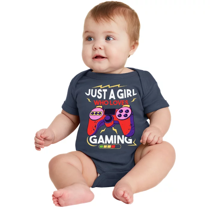 Just A Who Loves Gaming Merch Video Game Gamers Baby Bodysuit