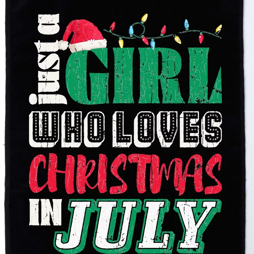 Just A Who Loves Christmas In July Funny Summer Platinum Collection Golf Towel