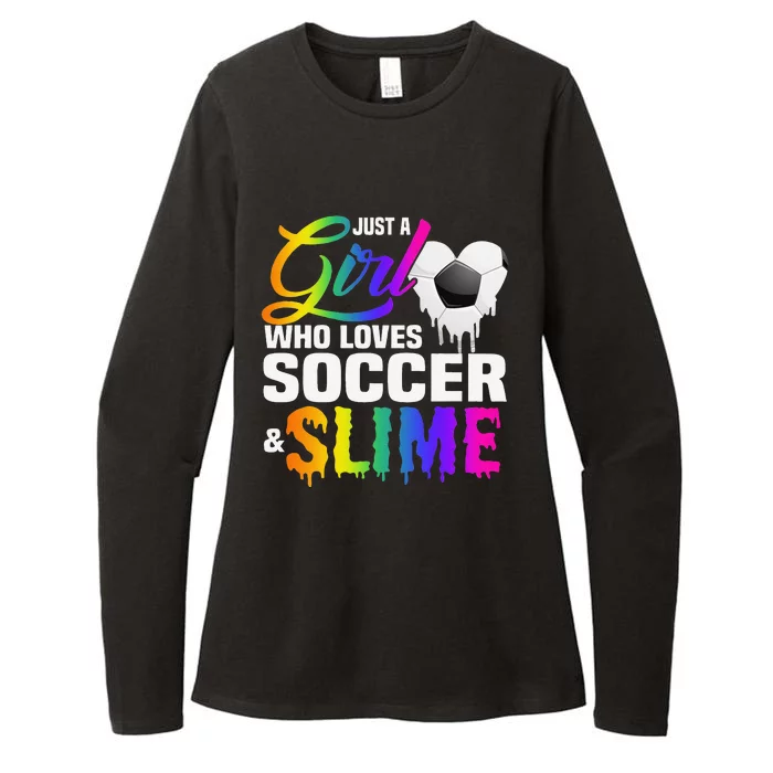 Just A  Who Loves Soccer and Slime Sports Gifts Teens Womens CVC Long Sleeve Shirt