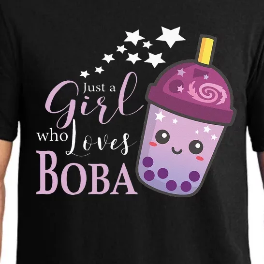 Just A Who Loves Boba Tea Boba Milk Tea Bubble Tea Pajama Set