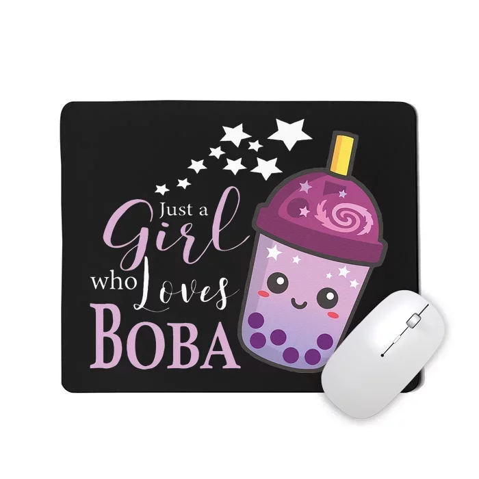 Just A Who Loves Boba Tea Boba Milk Tea Bubble Tea Mousepad