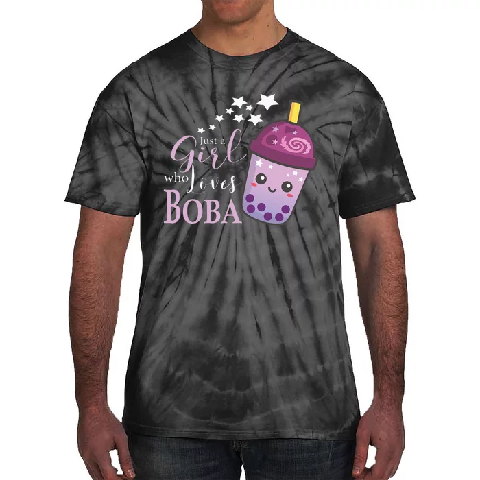 Just A Who Loves Boba Tea Boba Milk Tea Bubble Tea Tie-Dye T-Shirt