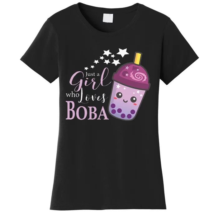 Just A Who Loves Boba Tea Boba Milk Tea Bubble Tea Women's T-Shirt