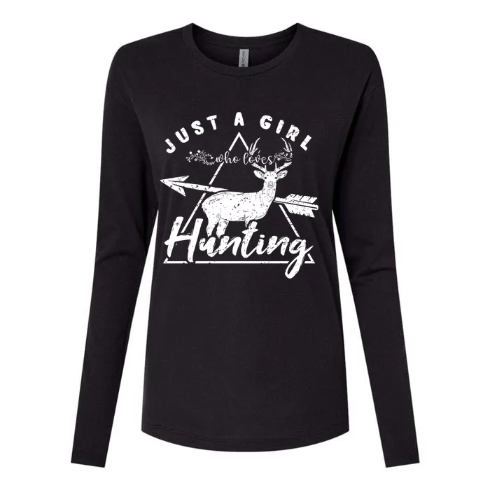 Just A Who Loves Hunting Deer Moose Hunter Elk Hunt Gift Womens Cotton Relaxed Long Sleeve T-Shirt