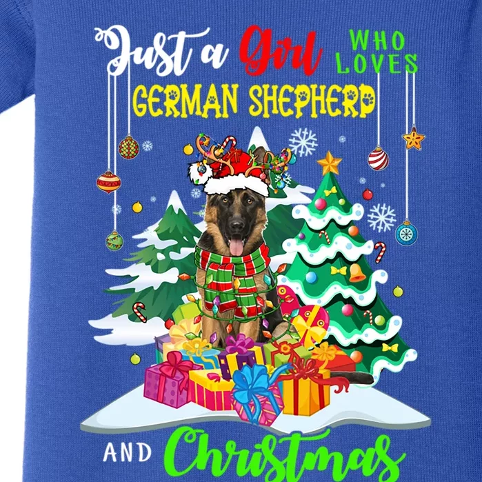 Just A Who Loves Ger Shepherd And Christmas Dog Great Gift Baby Bodysuit