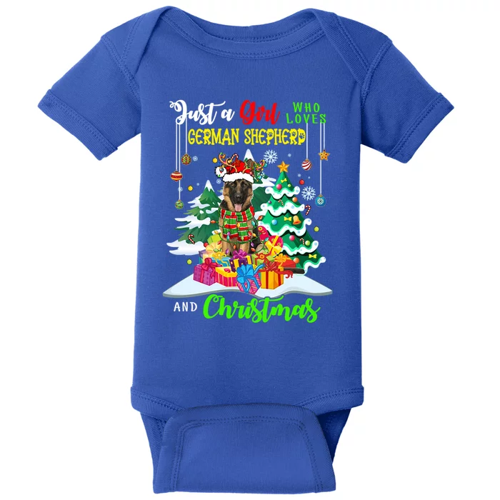 Just A Who Loves Ger Shepherd And Christmas Dog Great Gift Baby Bodysuit