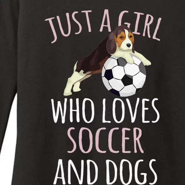 Just A  Who Loves Soccer Playing with Dogs Funny Quote Womens CVC Long Sleeve Shirt