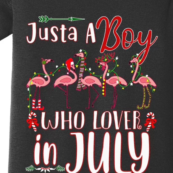 Just A Who Loves Christmas In July Flamingo Santa Gifts Baby Bodysuit