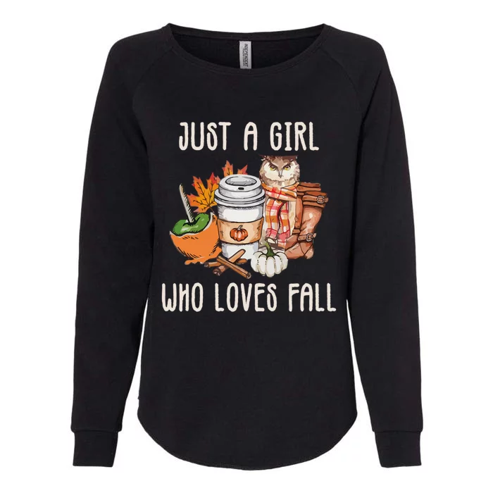 Just A Who Loves Fall Autumn Season Quote Retro Vintage Meaningful Gift Womens California Wash Sweatshirt