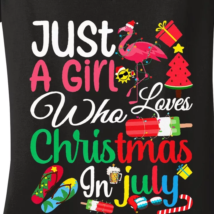 just a who loves christmas in july  Summer Women's V-Neck T-Shirt