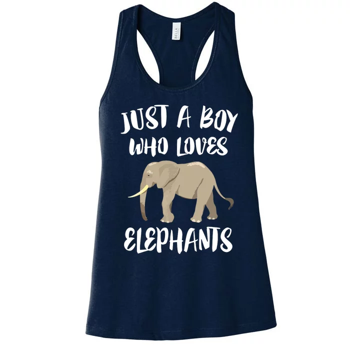 Just A Who Loves Elephants Elephant Lover Women's Racerback Tank